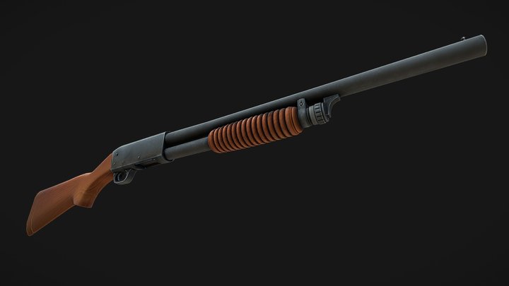 Low Model Shotgun 3D Model