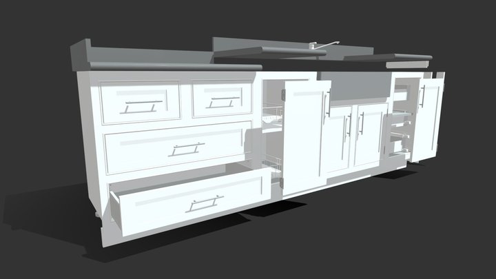Face Frame Sink Cabinets 3D Model