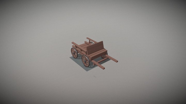 wooden carriage 3D Model