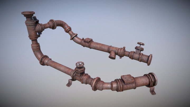 Rust Pipes 3D Model