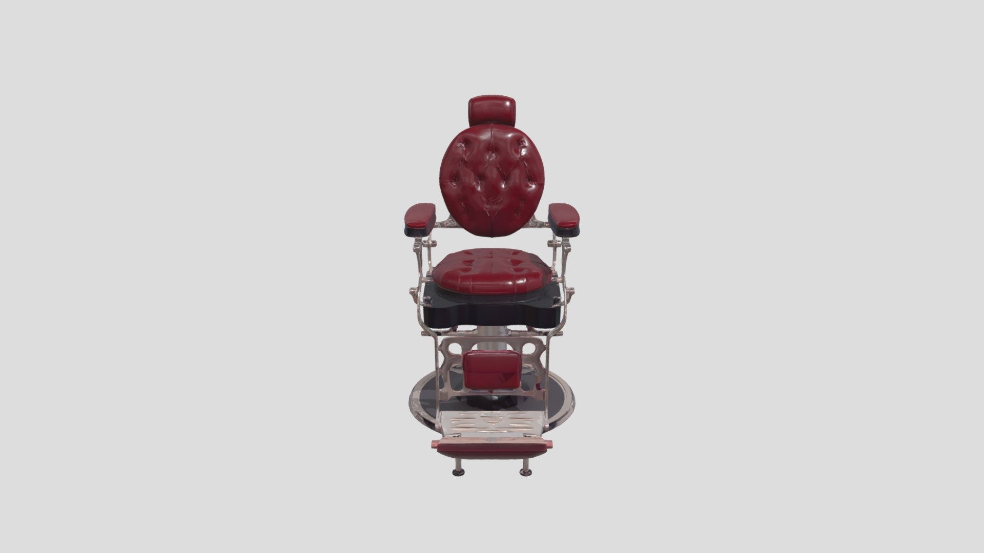 vintage barber chair with red upholstery - 3D model by danielernestoa ...