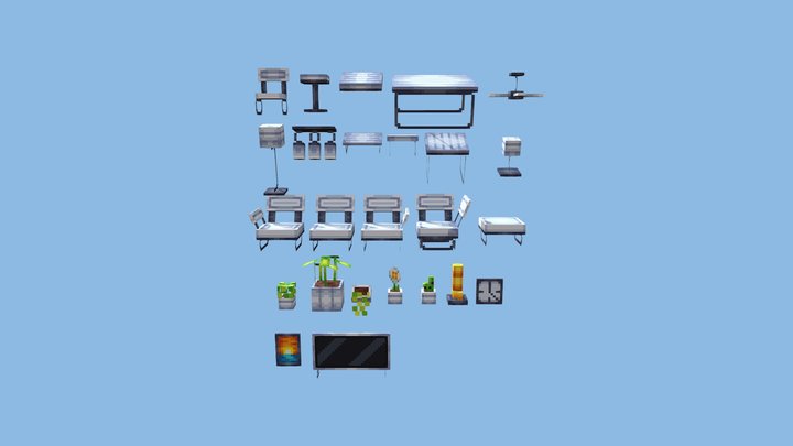 Modern furniture pack 3D Model