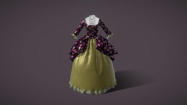 18th Century Dress 3D Model