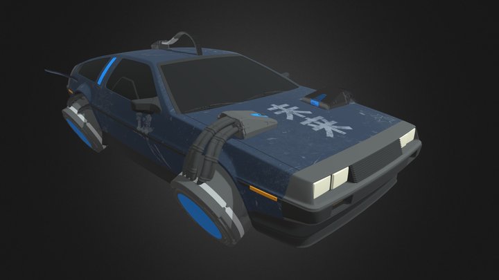 Cyberpunk De Lorean car model – Modelo 3D gratuito STL
