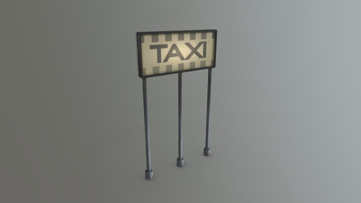 POWR Project Taxi Sign 3D Model