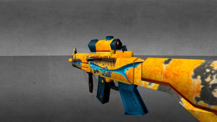 SG552 blue shark 3D Model