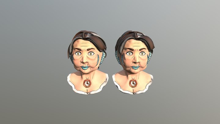 Steampunk Bust of an Old Woman 3D Model
