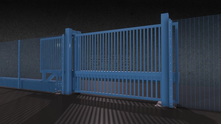 PAS68 Terra Sliding Cantilevered Gate 3D Model