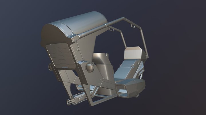 Sci-fi hoverbike wip-2 3D Model