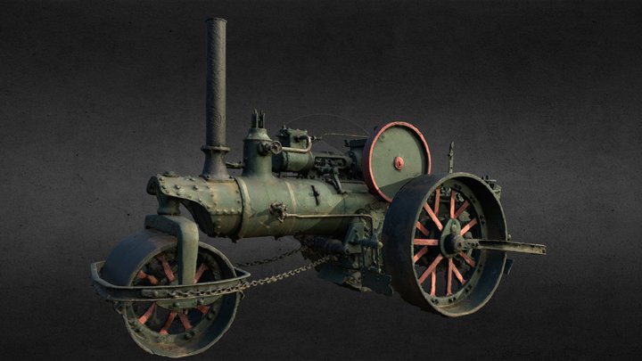Historic Steamroller 3D Model