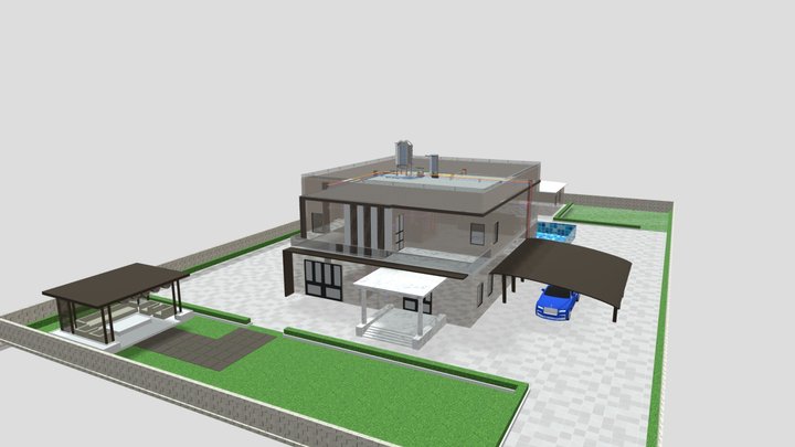 Villa Exterior 3D Model