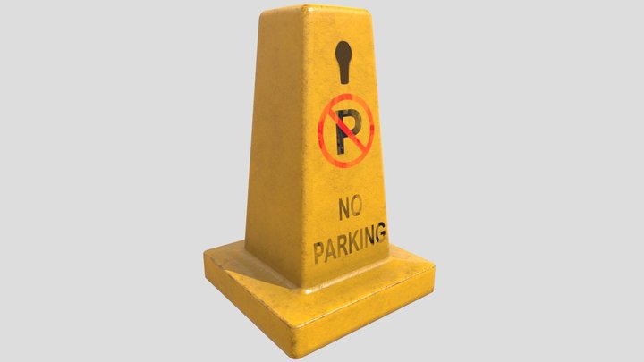 No Parking Traffic Cone 3D Model