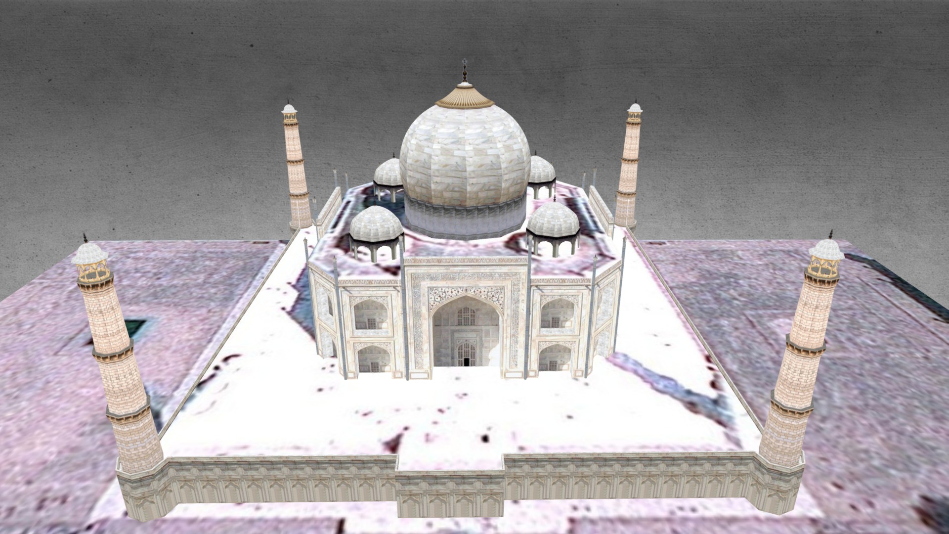 3D model Taj Mahal - This is a 3D model of the Taj Mahal. The 3D model is about a building with a domed roof.