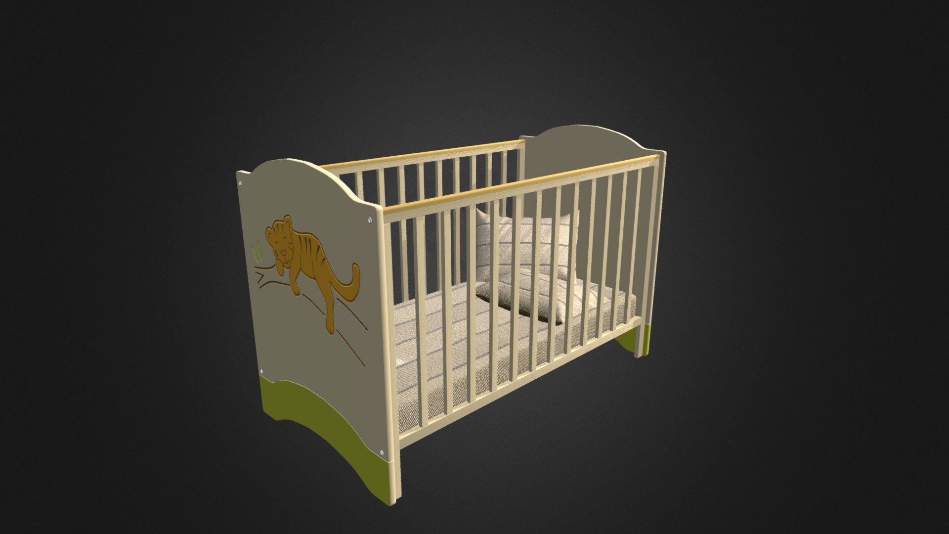 Baby Cot Buy Royalty Free 3D model by cgaxis [ffc9937] Sketchfab Store