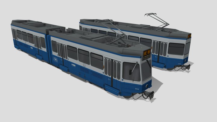 Zurich Tram 2000 3D Model