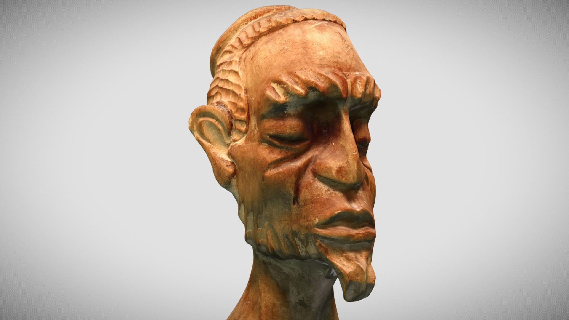 3D model Wooden Statue (photogrammetry 3D scan) - This is a 3D model of the Wooden Statue (photogrammetry 3D scan). The 3D model is about a statue of a man.