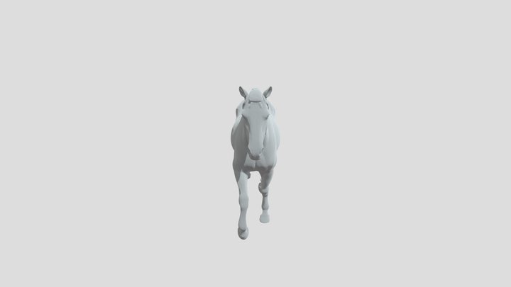 3D model of a white Arabian horse 3D Model