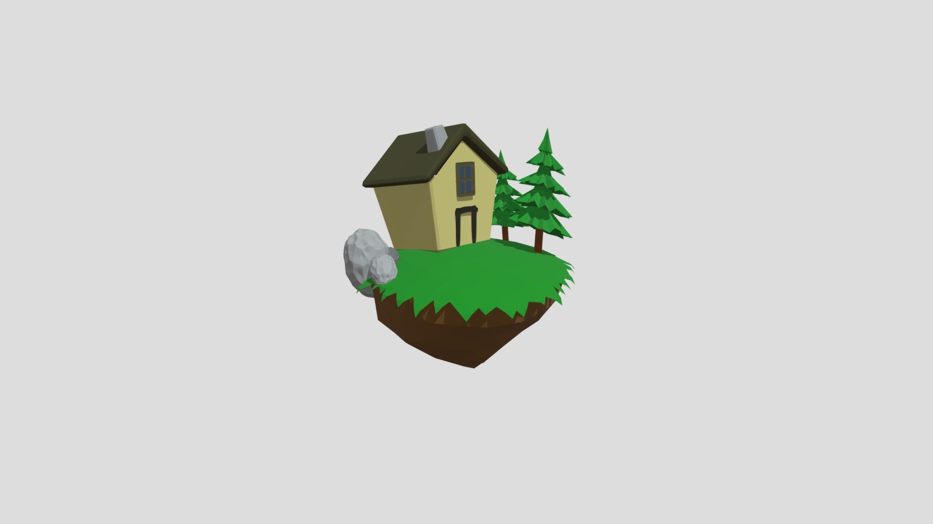 Low Poly Island & House