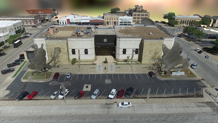 Nolan County Courthouse 3d Mesh 3D Model