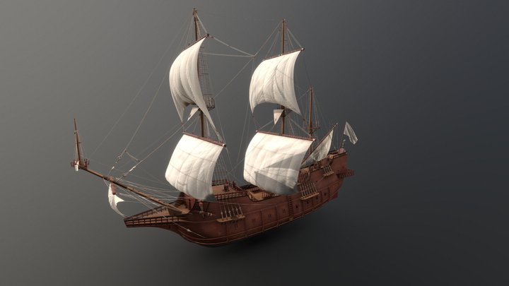 Spanish Galleon Ship 3D Model