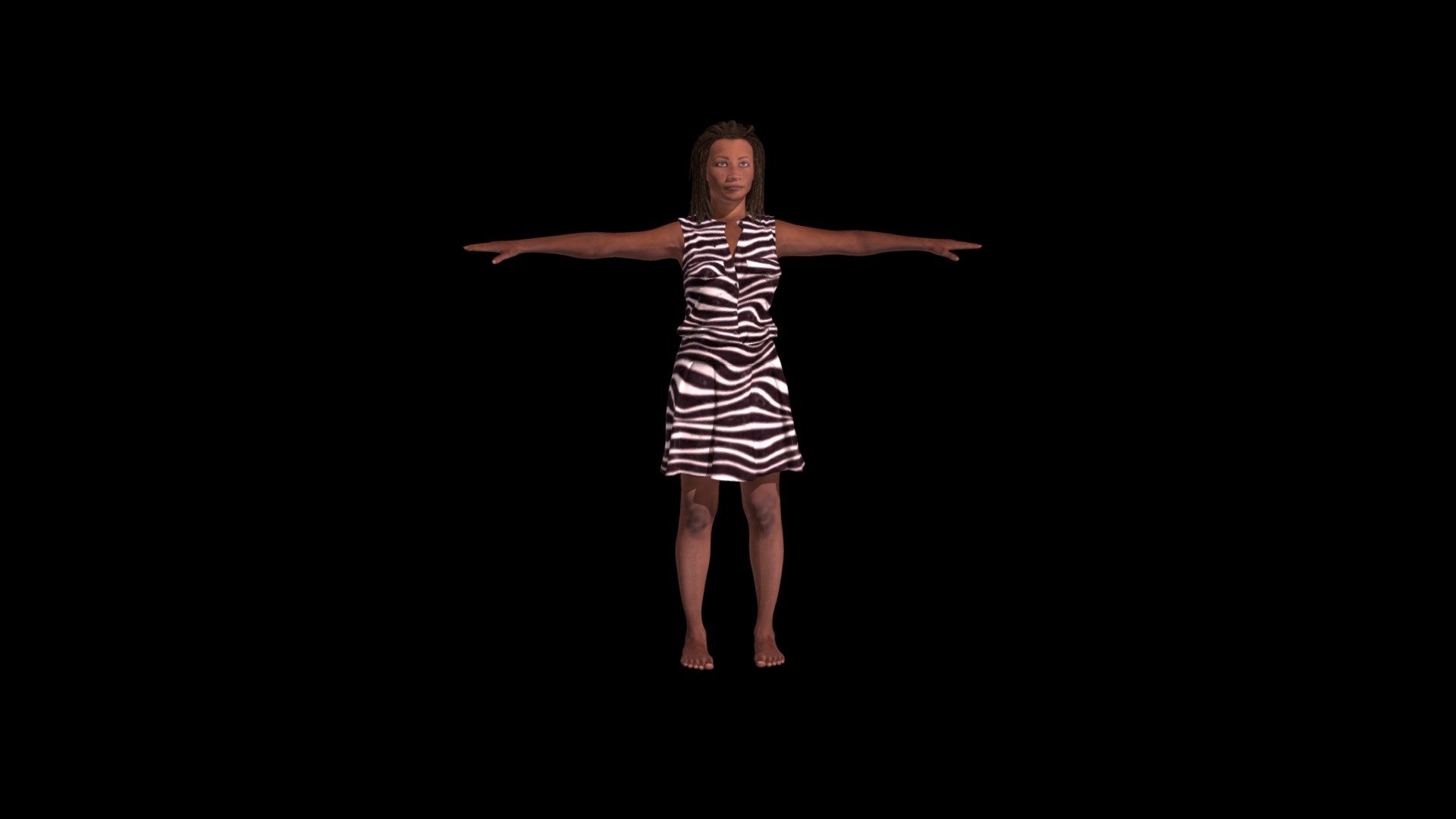 African Female Rigged with Mouth Morphs