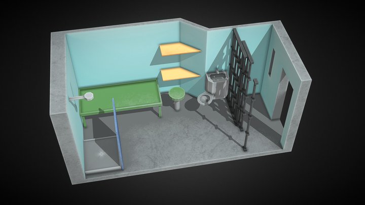 Prison Cell Low Poly 3D Model