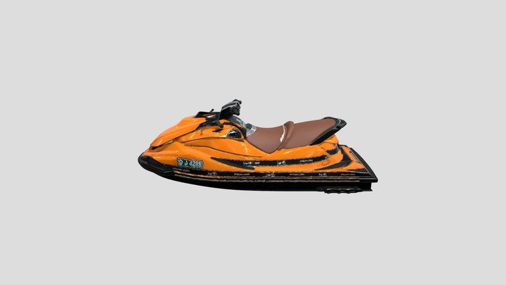 Orange Jet Ski standalone 3D Model
