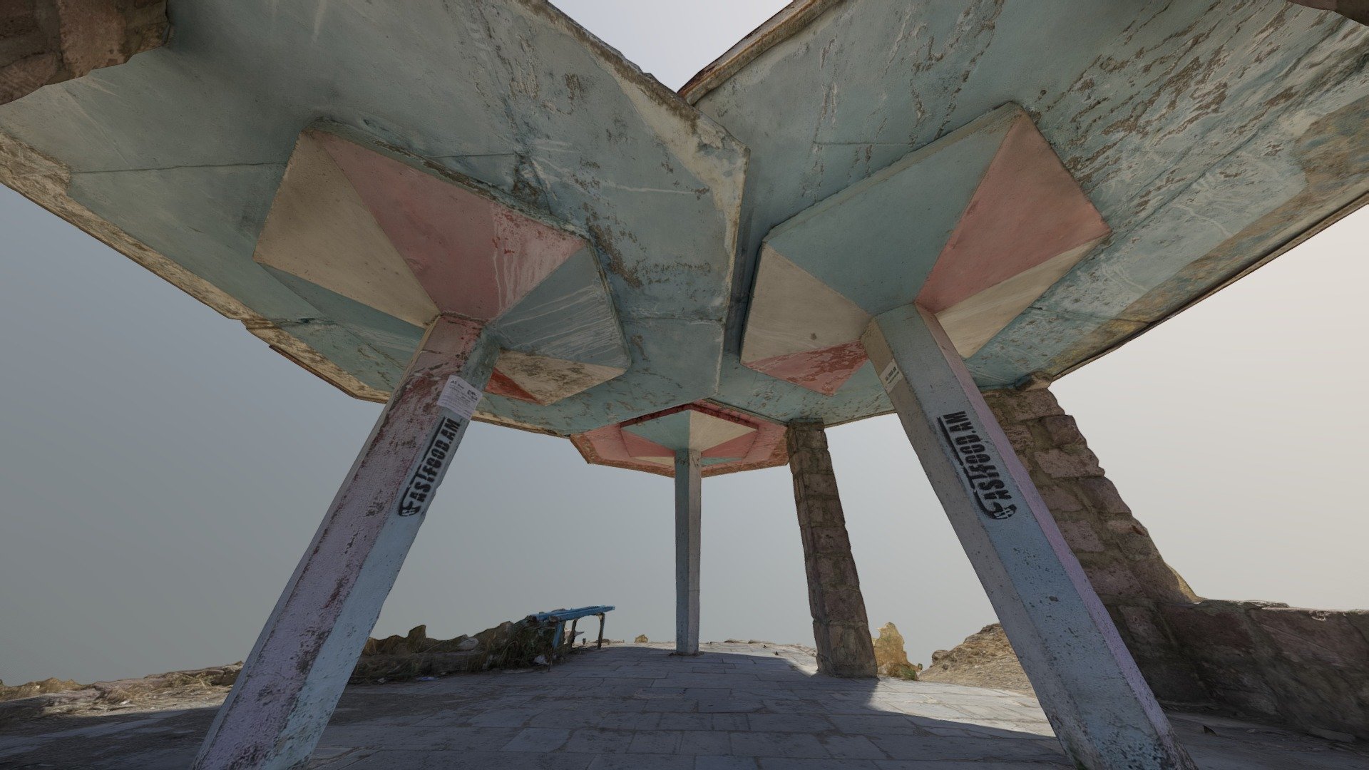 Hexagonal Soviet Bus Stop in Armenia