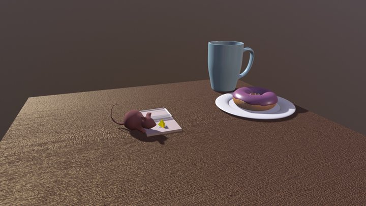 Mouse + Cheese 3D Model