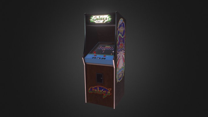 Old Galaga Arcade Cabinet 3D Model