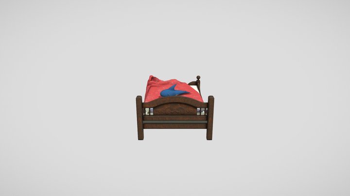 Bed with extras 3D Model
