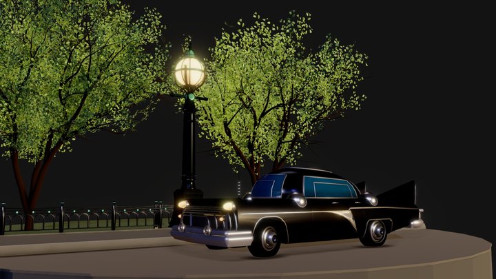Retro-futuristic car 3D Model