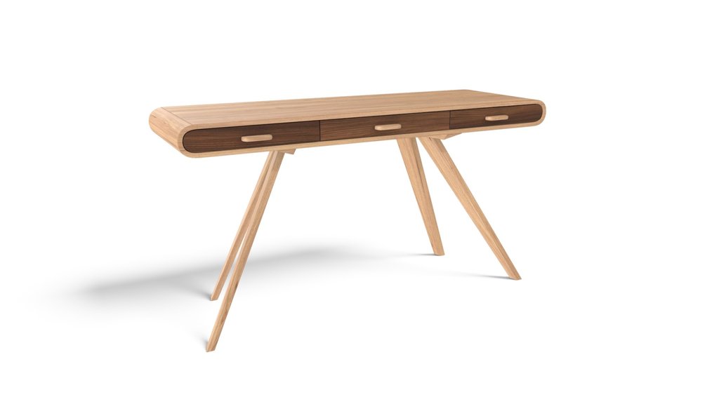 Fonteyn Console Desk, Oak And Walnut