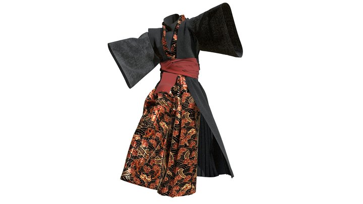 Samouraï Kimono Man 3D Model