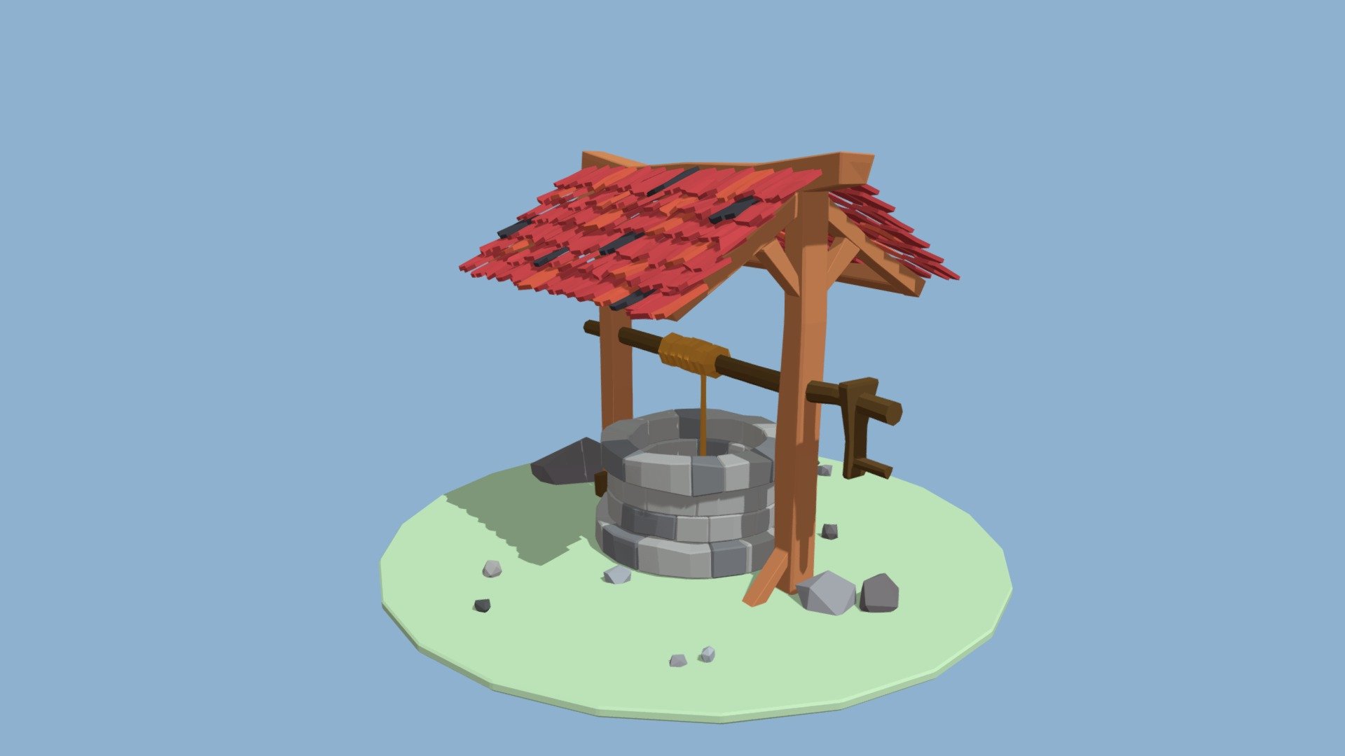 Low poly water well