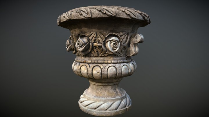 Photoscanned Concrete Planter – Modello 3D gratuito STL