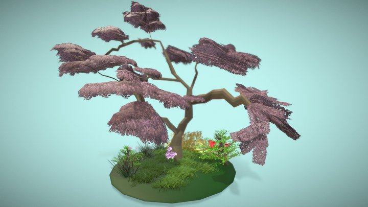Blossom Tree Environment 3D Model