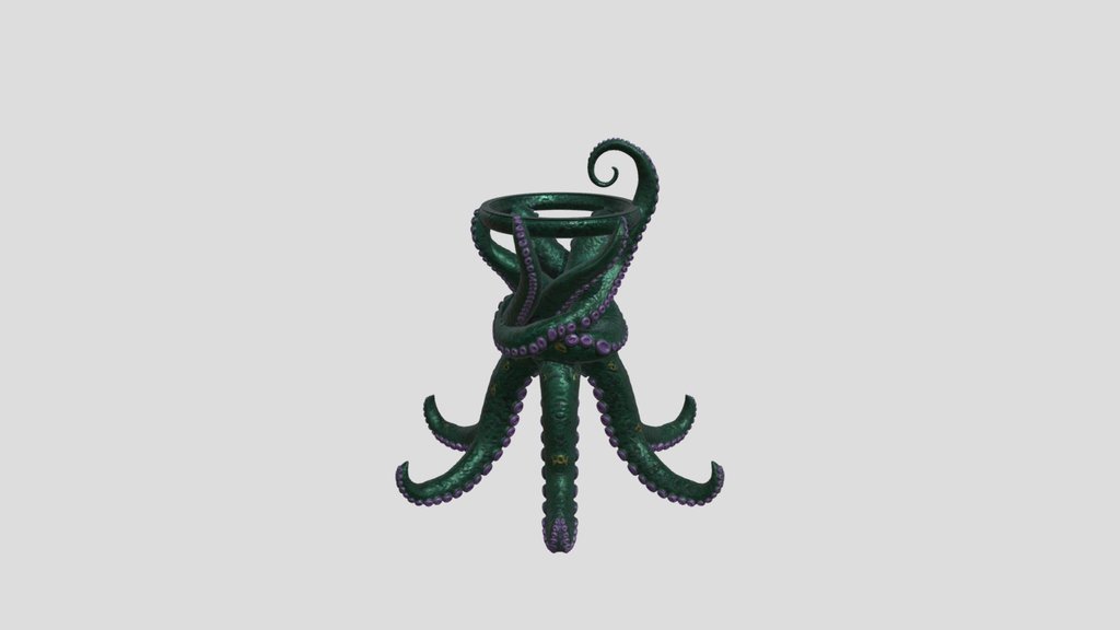 Eldritch Tentacle Cat Bowl Stand STL |…