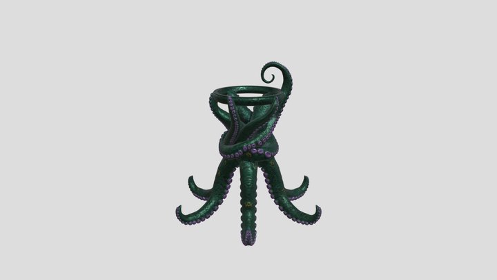 Eldritch Tentacle Cat Bowl Stand STL |…