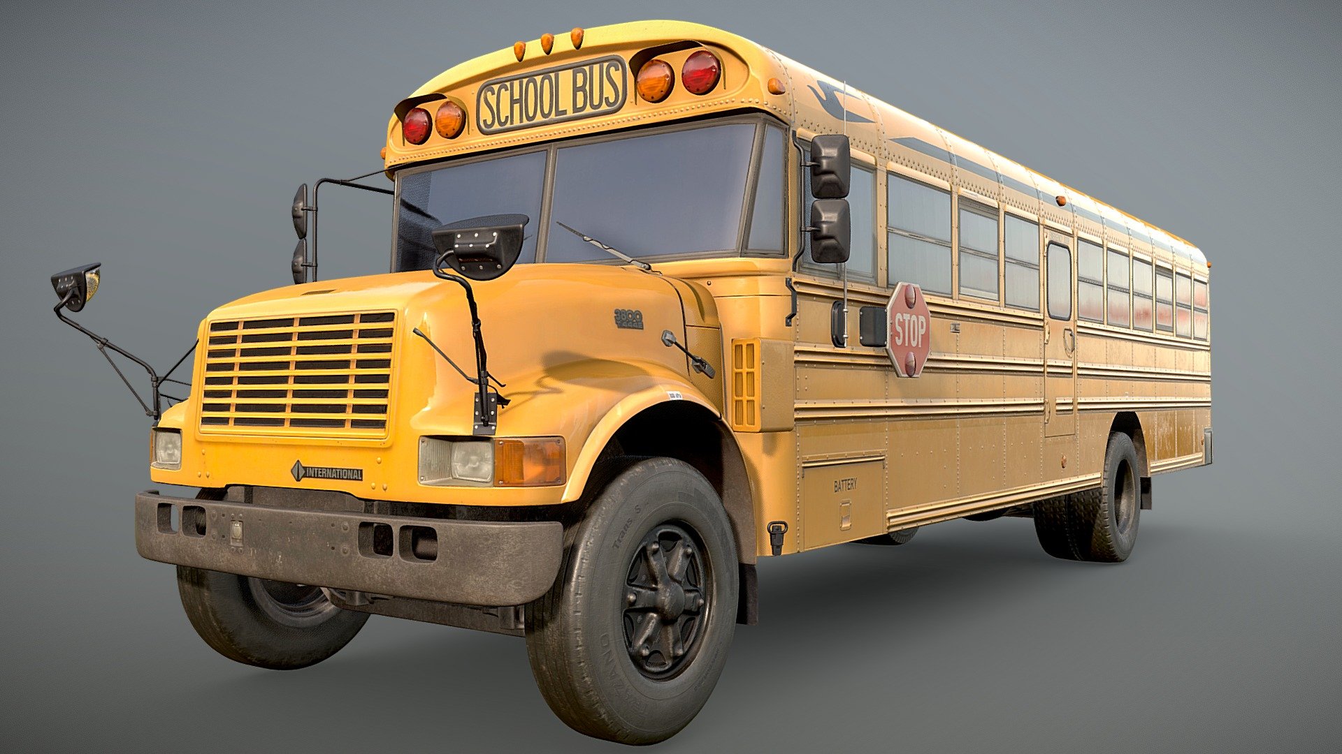 Schoolbus International 3800 T444E (1994–2005) - Buy Royalty Free 3D ...