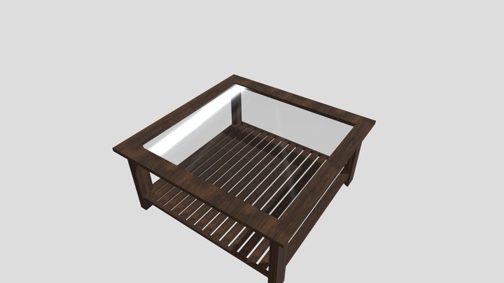 Wooden glass Table 3D Model