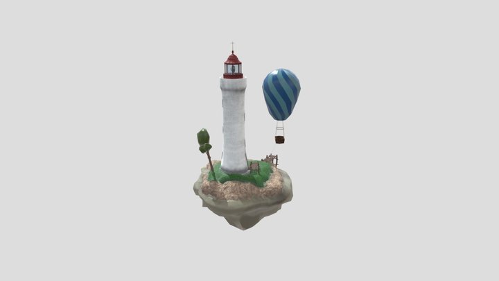 Low Poly Lighthouse 3D Model