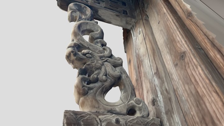 Dragon wood carving 3D Model