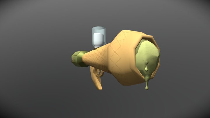 Vegan Ice Cream Gun 3D Model