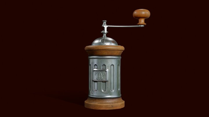 Antique Coffee Grinder 3D Model