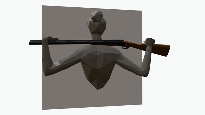 Girl & Gun v2 3D Model