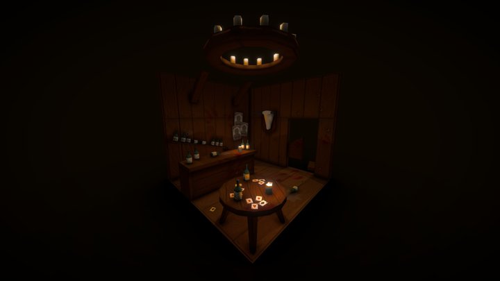Wester Saloon Cubicle 3D Model