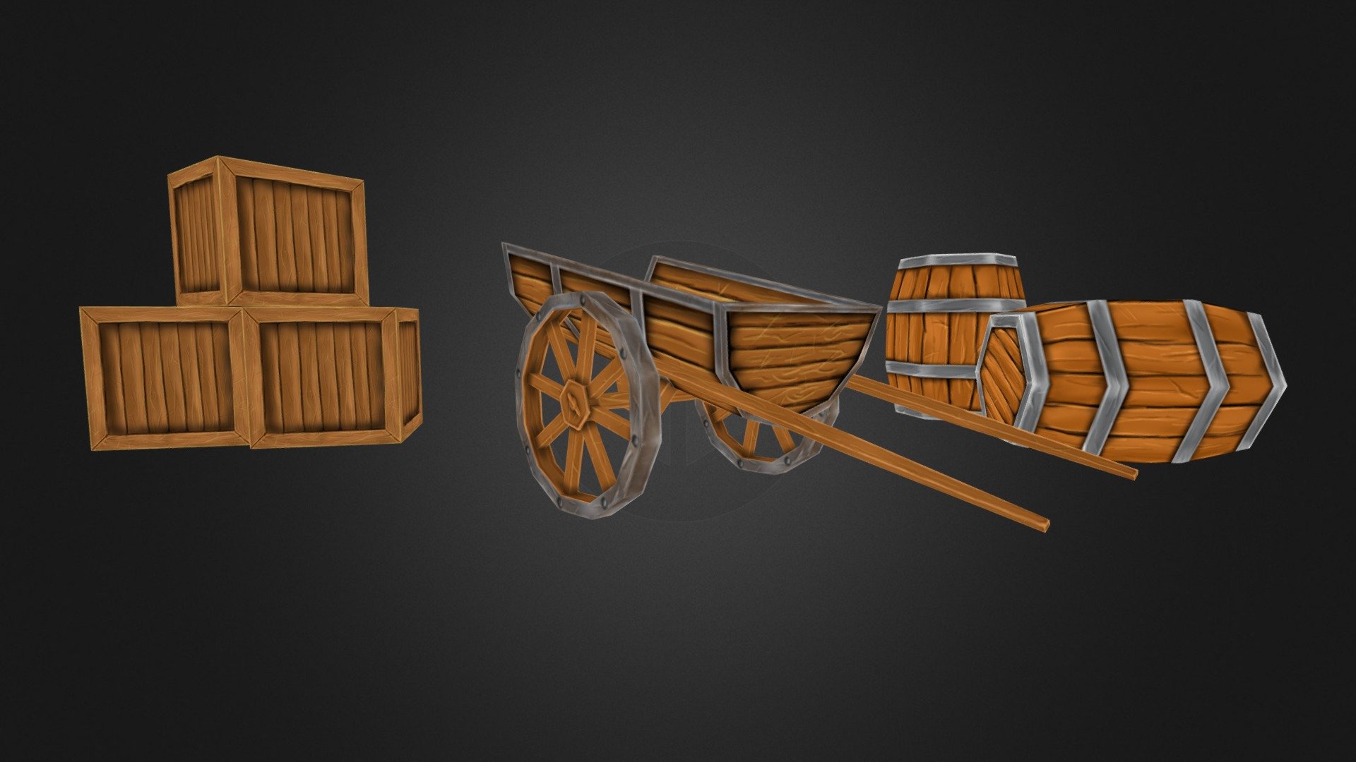 Medieval stylized low poly props - 3D model by simviz.net (@simonscat ...