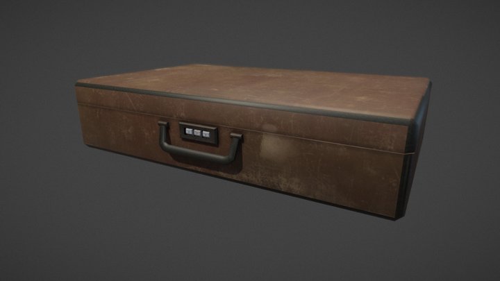 Suitcase with combination lock 3D Model