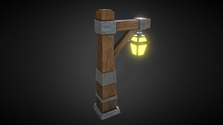 Stylized_ Lamp_ Post 3D Model